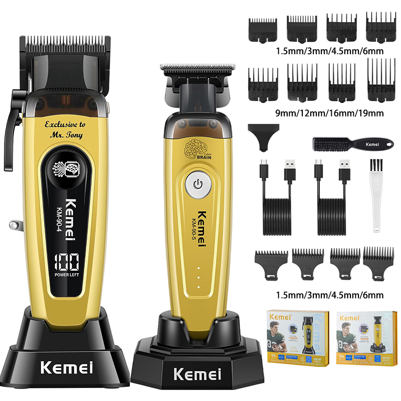 Cordless Hair Clippers Professional Barber - KEMEI Haartrimmer voor heren, draadloze professionele