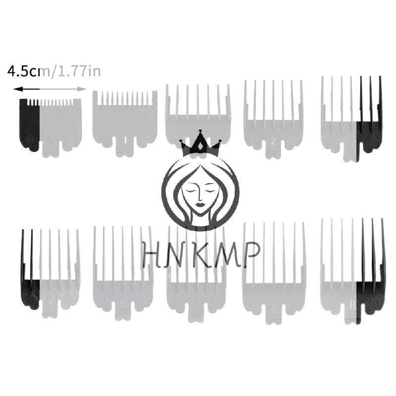 Clipper Guard Guide Combs Set - 10-delige tondeusekammen-gidsset met verstelbare limietbeschermers voor