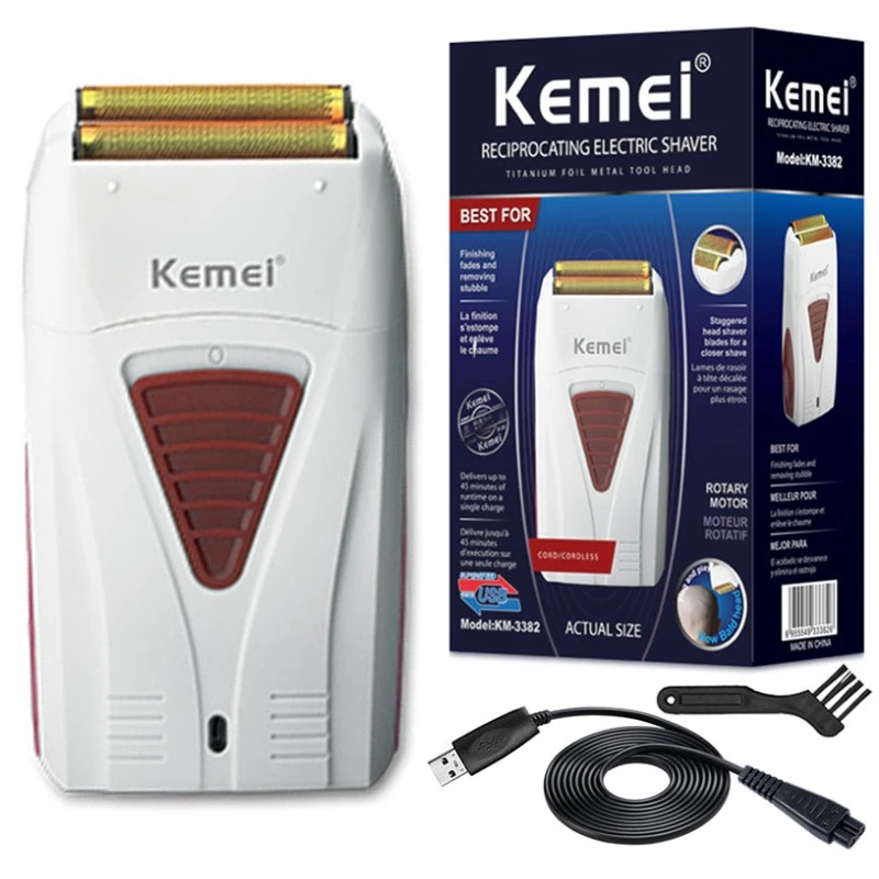 Foil Shaver Cordless Electric Bald Head - Kemei 3382 Oplaadbare Elektrische Scheerapparaat Haar