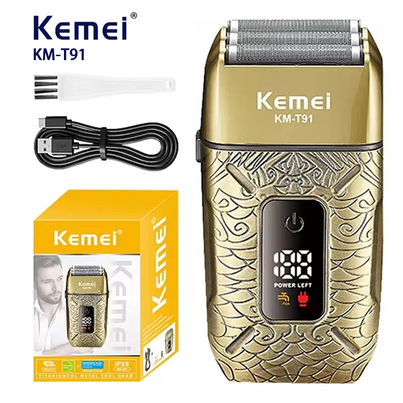 Foil Shaver Cordless Electric Bald Head - Kemei Elektrische Driebladige Scheerapparaat Oplaadbare Barbier