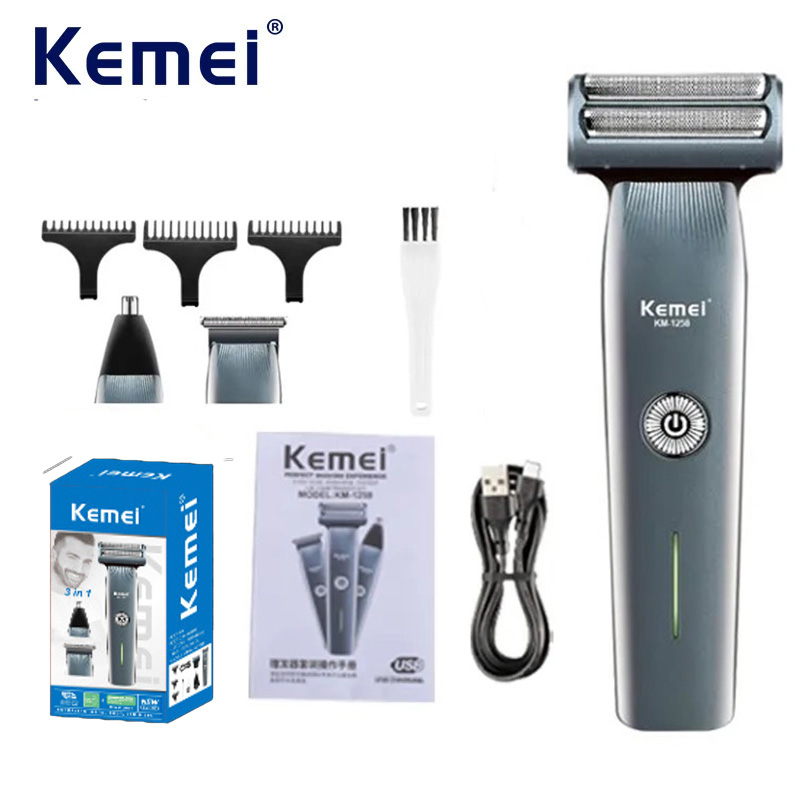 Foil Shaver Cordless Electric Bald Head - Kemei Elektrisch foliescheerapparaat Snoerloos kaalhoofdscheermes 3-in-1