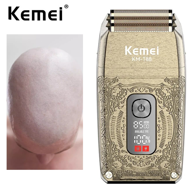 Foil Shaver Cordless Electric Bald Head - Kemei Elektrische Drievoudige Scheermesjes Oplaadbare Kappersfolie