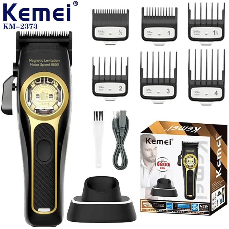 Cordless Hair Clippers Professional Barber - Kemei KM-2373 Tondeuse Magnetische levitatie Motor