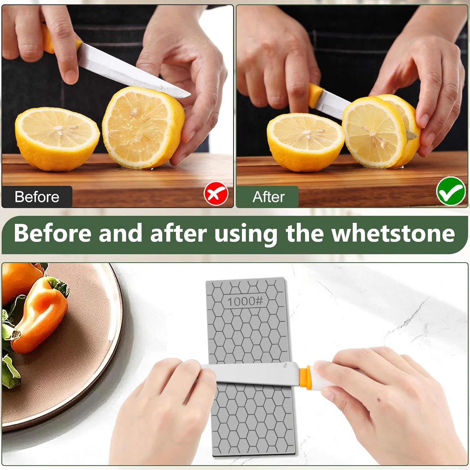 Clipper Blade Sharpener Stone - Honingraat diamant slijpsteen, slijpstaaf met antislip