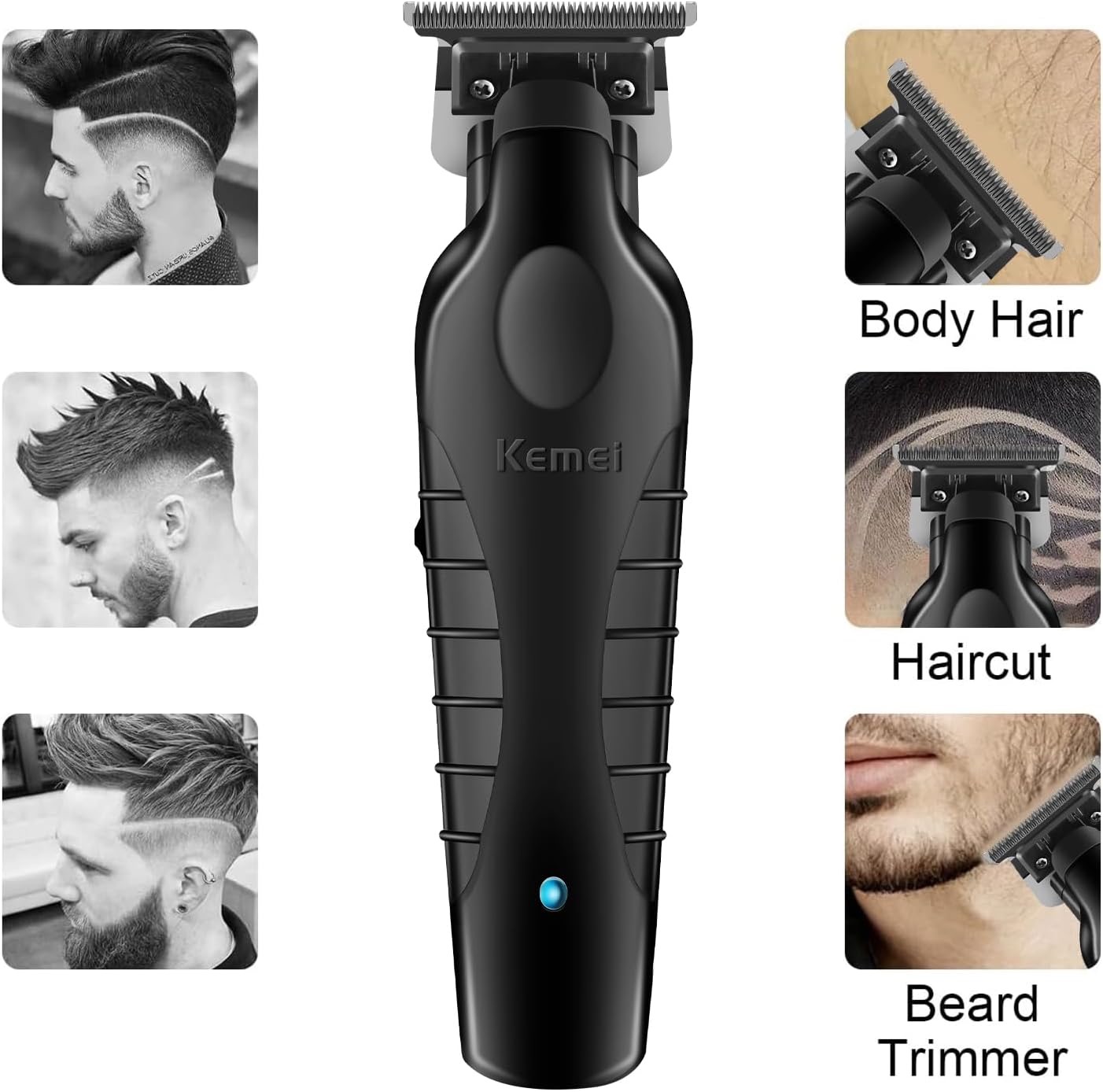 Cordless Hair Clippers Professional Barber - Kemei 2299 Kapper Zero Gapped Trimmer