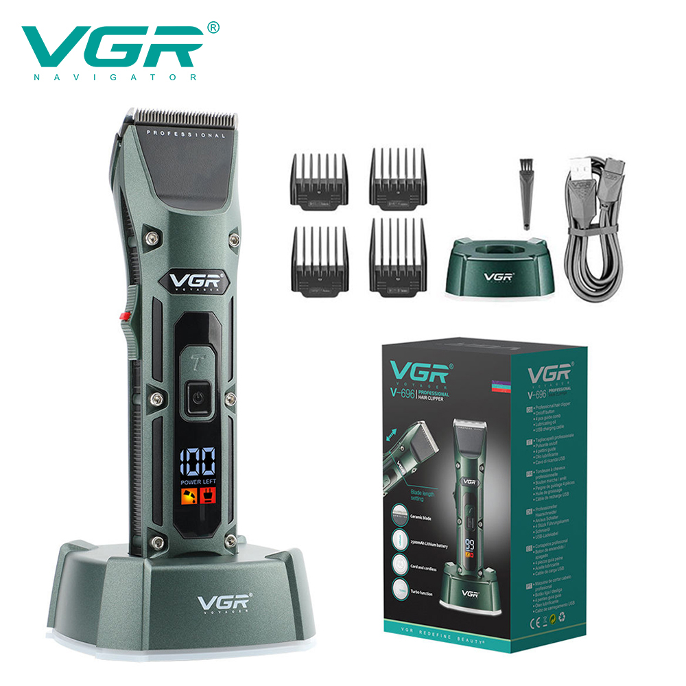 Cordless Hair Clippers Professional Barber - VGR V-696 Nieuwe metalen populaire salon