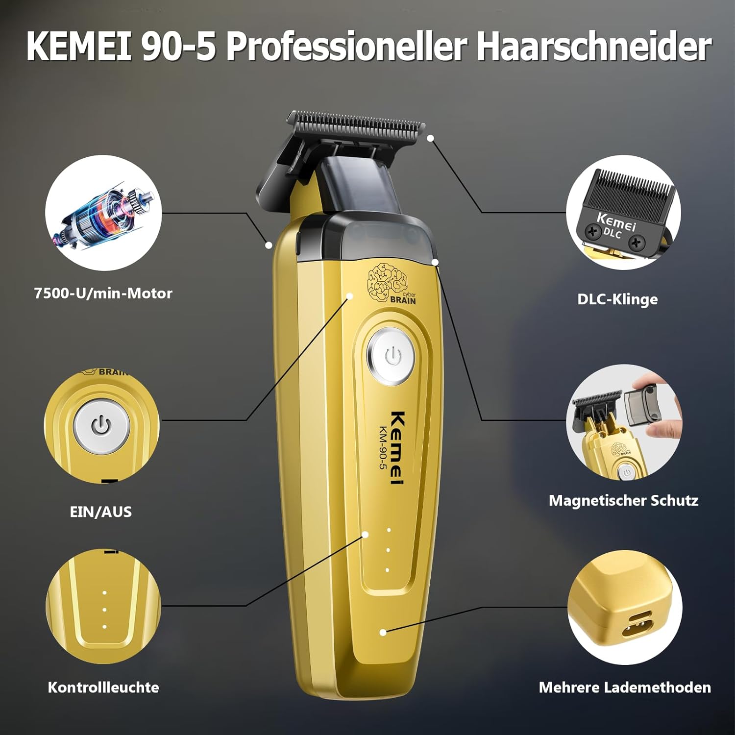 KEMEI Haartrimmer voor heren,  - Cordless Hair Clippers Professional Barber recensie en prijs