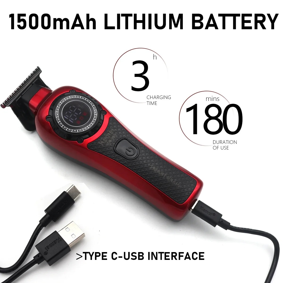 Kemei KM-999 Tondeuse voor Man - Zero Gapped T Blade Hair Trimmer recensie en prijs