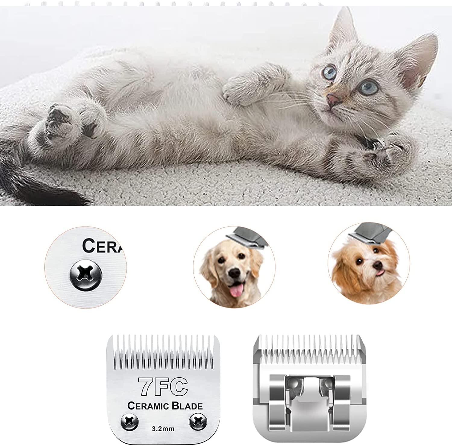 7FC afneembare tondeuseset voo - Hair Clipper Ceramic Blade Replacement recensie en prijs