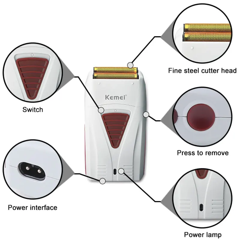 Kemei 3382 Oplaadbare Elektris - Foil Shaver Cordless Electric Bald Head recensie en prijs