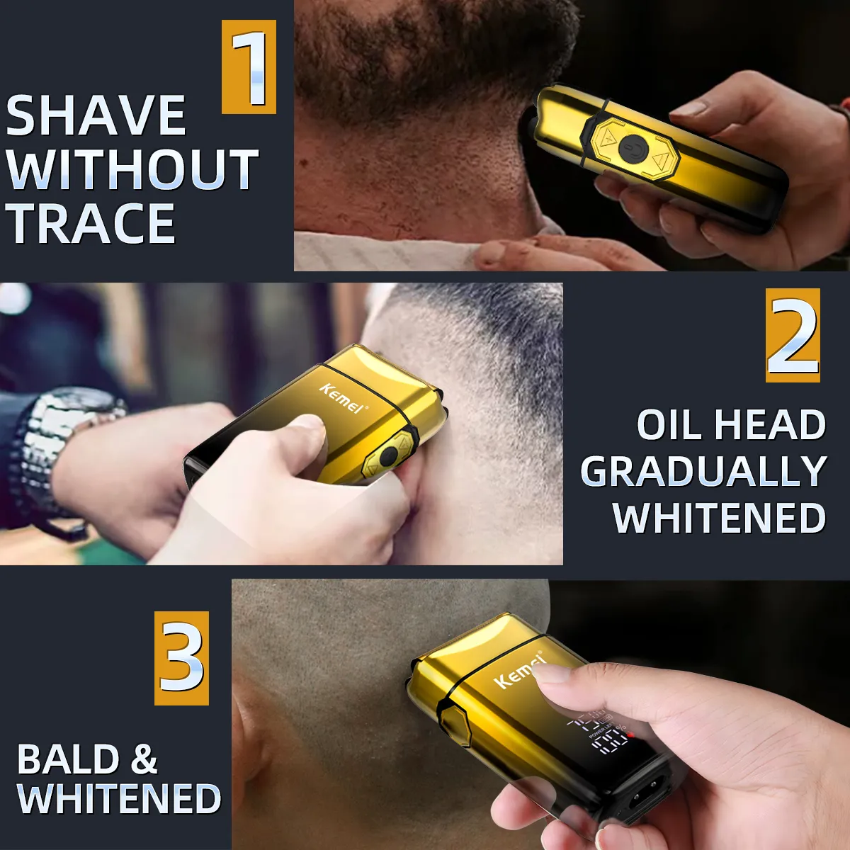 Kemei Elektrische Kale Kop Sch - Foil Shaver Cordless Electric Bald Head recensie en prijs
