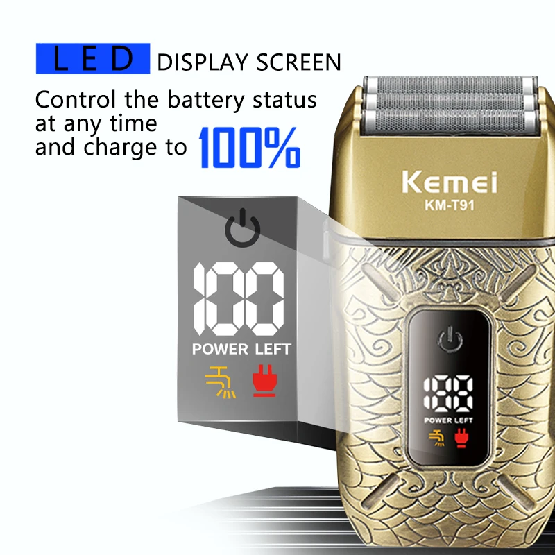 Kemei Elektrische Driebladige  - Foil Shaver Cordless Electric Bald Head recensie en prijs