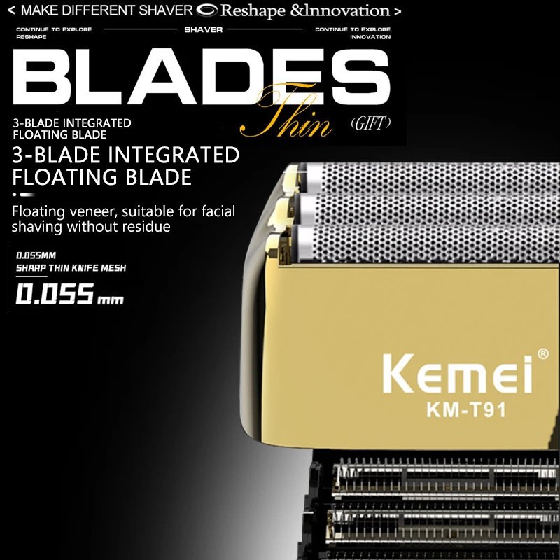 Kemei Elektrische Driebladige  - Foil Shaver Cordless Electric Bald Head recensie en prijs