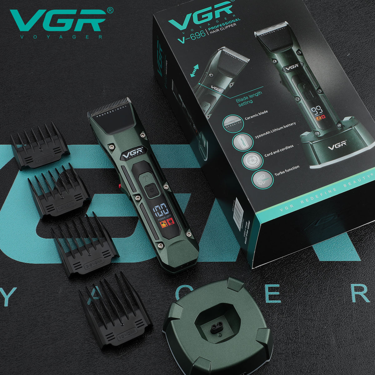 VGR V-696 Nieuwe metalen popul - Cordless Hair Clippers Professional Barber recensie en prijs